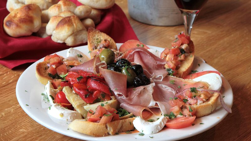 Antipasta and bruschetta appetizer